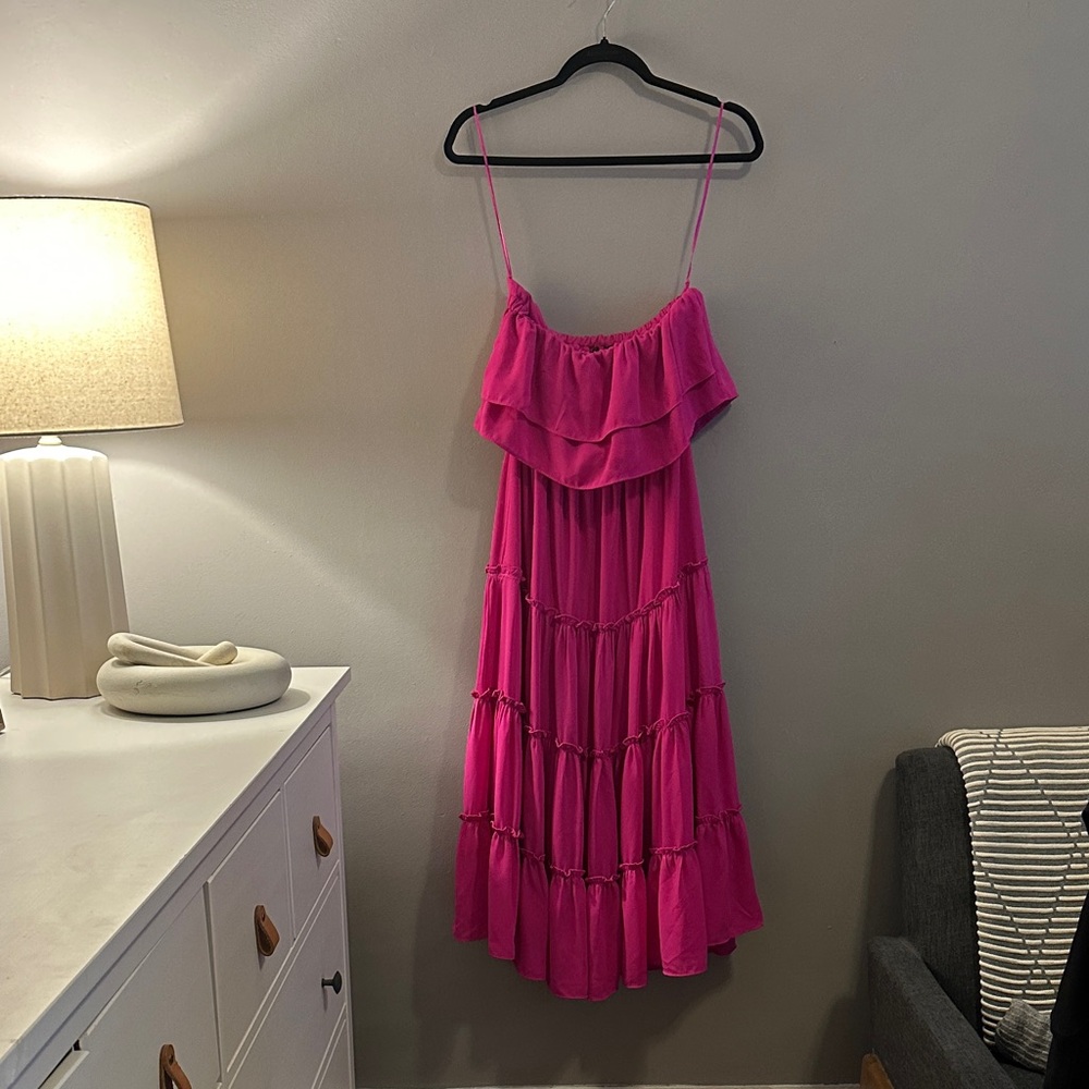 1. State Fuchsia Gathered Dress
